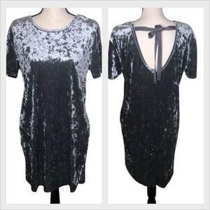 NEW Z Supply Crushed Gray Velvet Shift Dress SzM Date Night, Holiday, Occassion